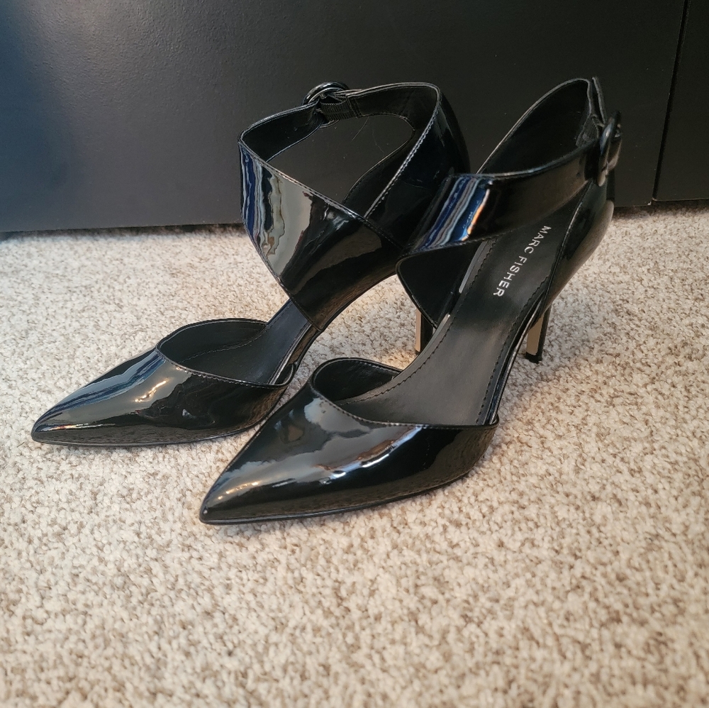 Marc Fisher Patent Black Heels